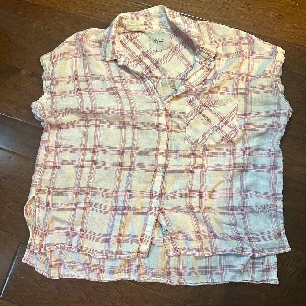 Rails Red and White Button Down Shirt